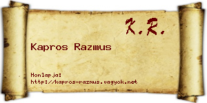 Kapros Razmus névjegykártya